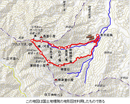 登山道概略図