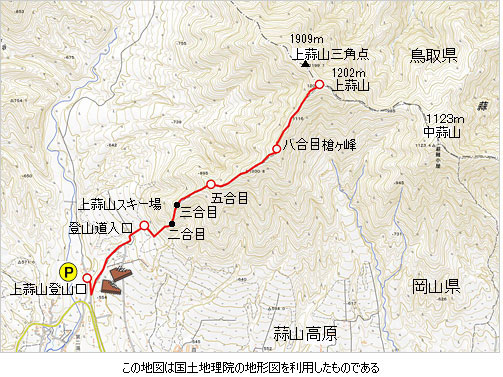 登山道概略図