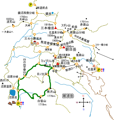 那須岳の概略図
