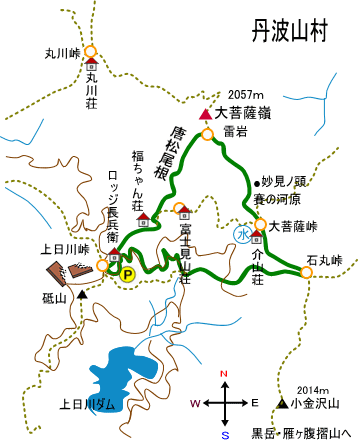 大菩薩嶺の概略図
