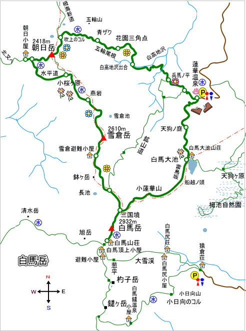 登山道概略図