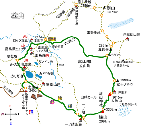 登山道概略図