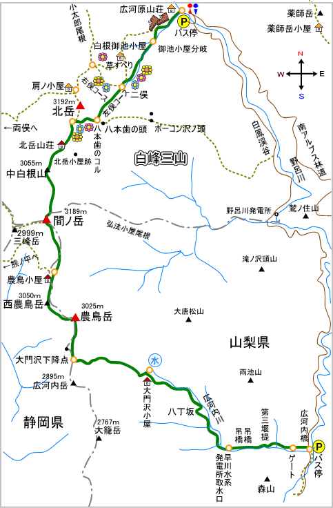 登山道概略図