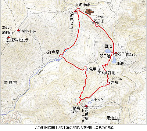 登山道概略図