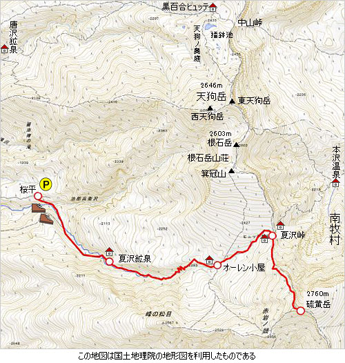 登山道概略図