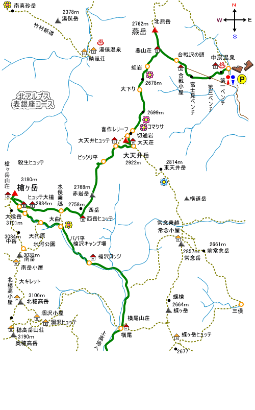 登山道概略図