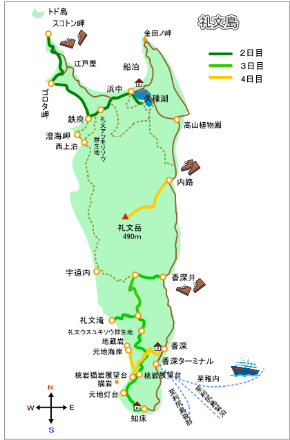礼文島概略図