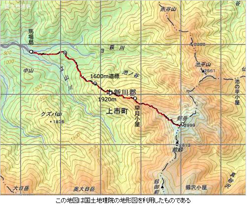 登山道概略図