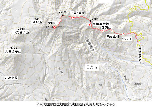 登山道概略図
