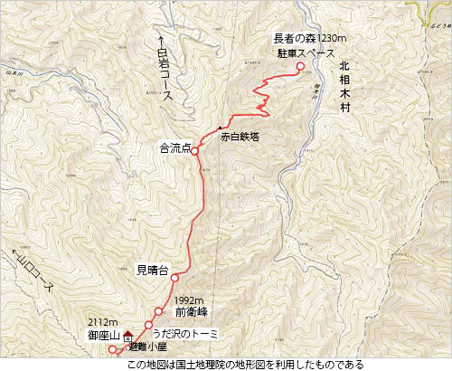 登山道概略図