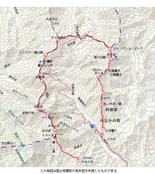 登山道概略図