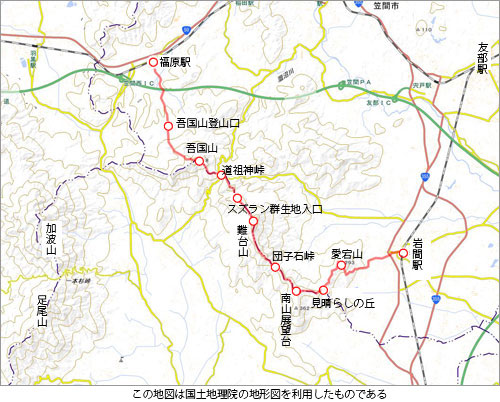 登山道概略図
