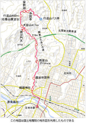 ハイキングコース概略図