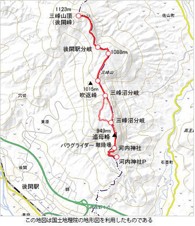 登山道概略図