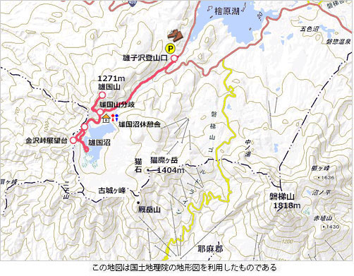 登山道概略図