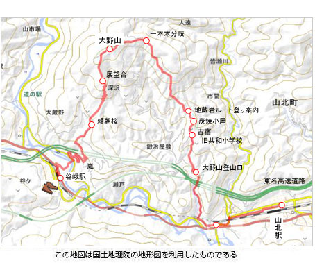 ハイキングコース概略図