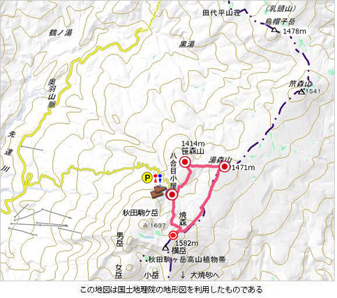 登山道概略図