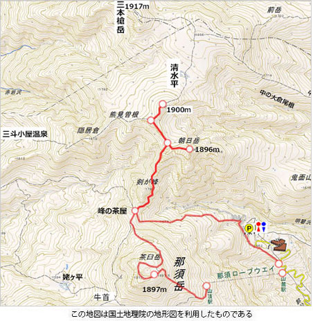 登山道概略図
