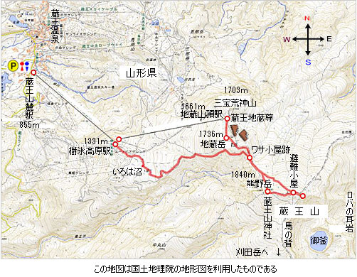 登山道概略図
