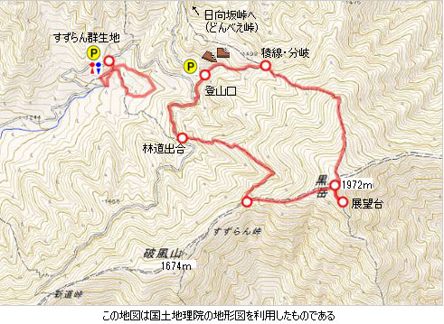 登山道概略図