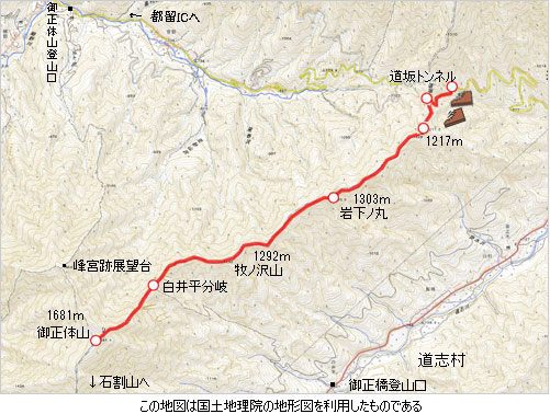 登山道概略図