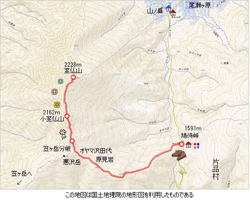 登山道概略図