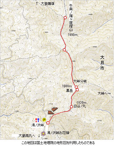 登山道概略図