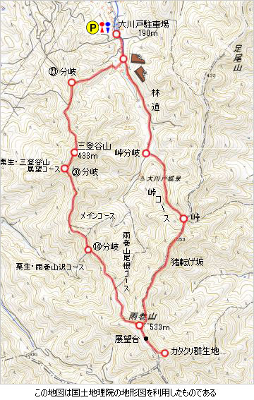 登山道概略図