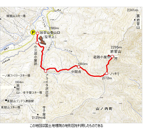 登山道概略図