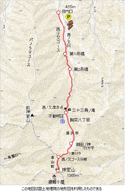 登山道概略図