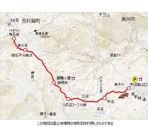登山道概略図