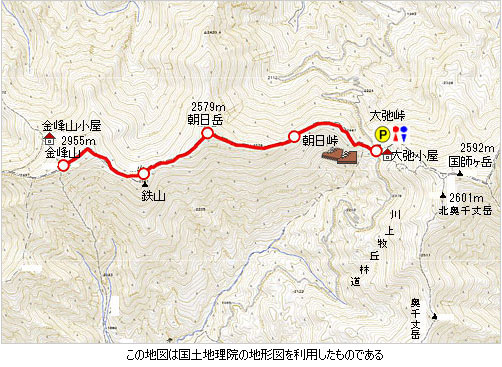 登山道概略図