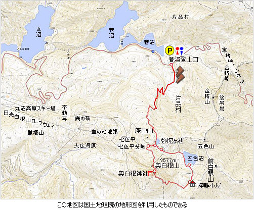 登山道概略図