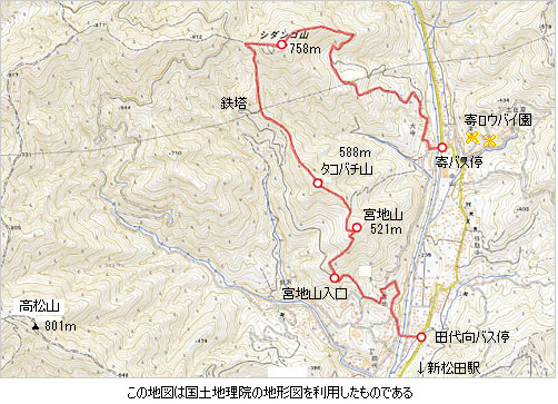 登山道概略図