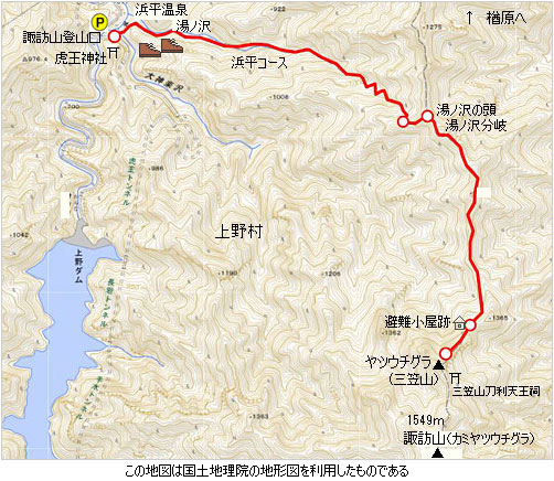 登山道概略図