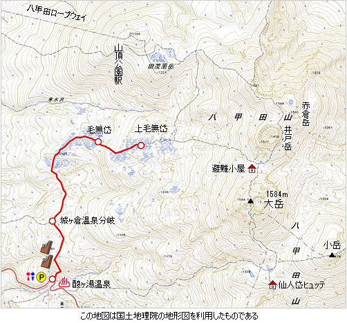 登山道概略図