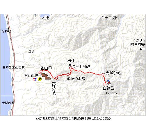 登山道概略図