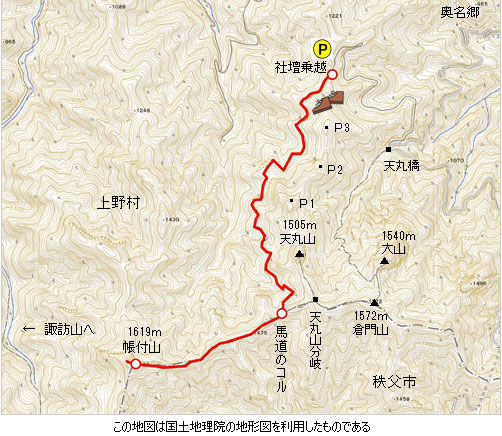 登山道概略図