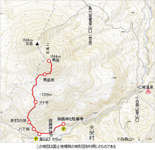 登山道概略図