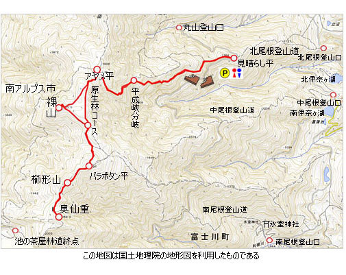 登山道概略図