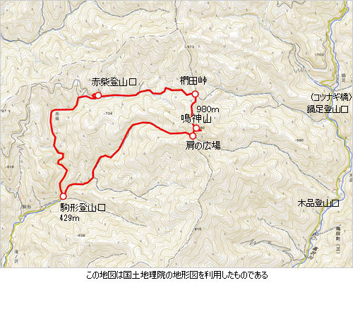 登山道概略図