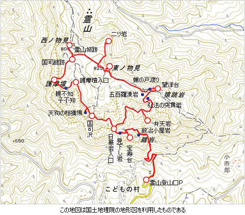 登山道概略図