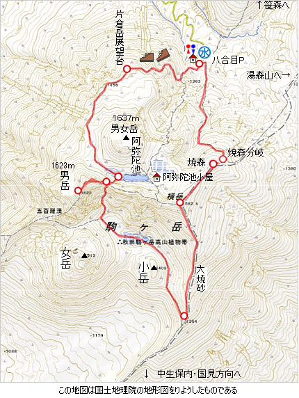 登山道概略図