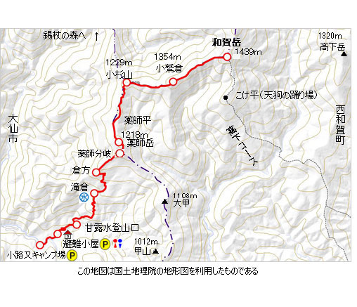 登山道概略図