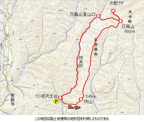 登山道概略図