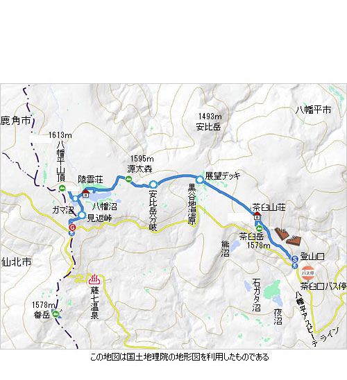 登山道概略図