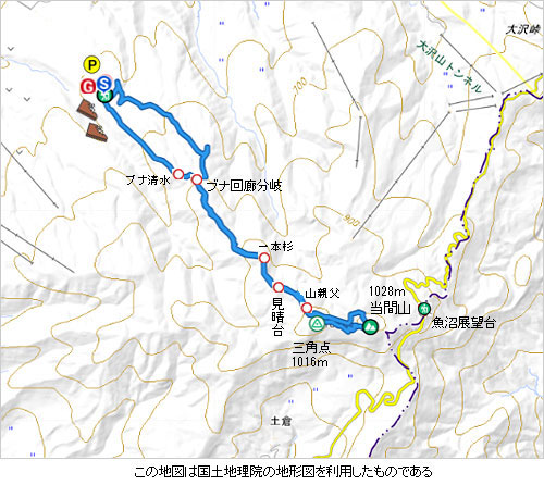 登山道概略図