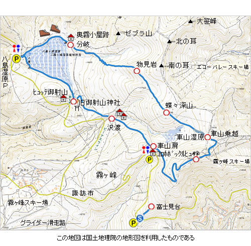 登山道概略図