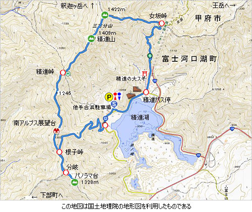 登山道概略図