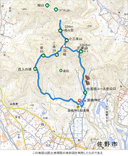 登山道概略図